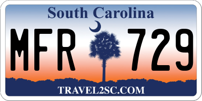 SC license plate MFR729