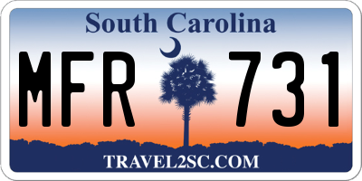 SC license plate MFR731