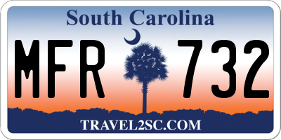 SC license plate MFR732