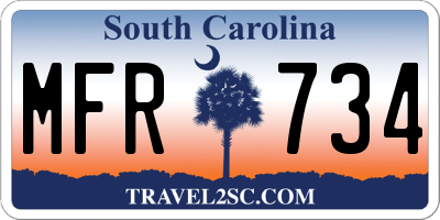 SC license plate MFR734