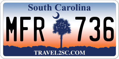 SC license plate MFR736