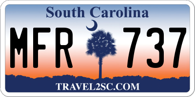 SC license plate MFR737