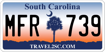 SC license plate MFR739