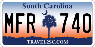 SC license plate MFR740