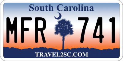 SC license plate MFR741