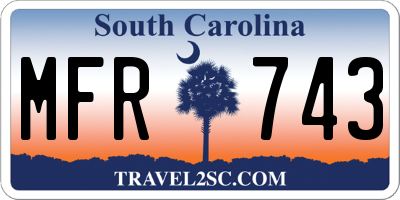 SC license plate MFR743