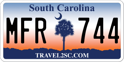 SC license plate MFR744