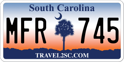 SC license plate MFR745