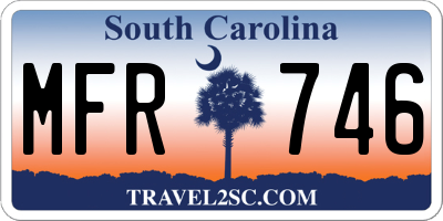 SC license plate MFR746