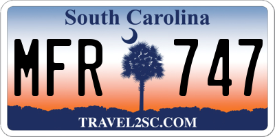 SC license plate MFR747