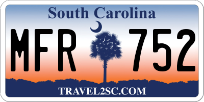 SC license plate MFR752