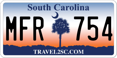 SC license plate MFR754