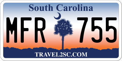 SC license plate MFR755