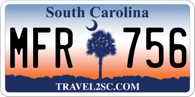 SC license plate MFR756