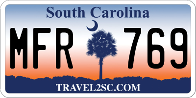 SC license plate MFR769
