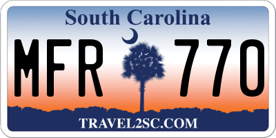 SC license plate MFR770