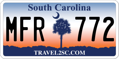 SC license plate MFR772