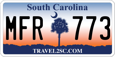 SC license plate MFR773