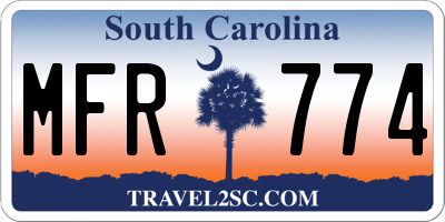 SC license plate MFR774