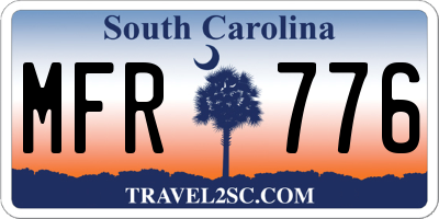 SC license plate MFR776