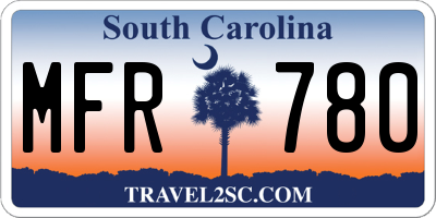 SC license plate MFR780