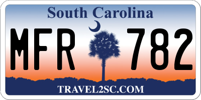 SC license plate MFR782