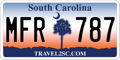 SC license plate MFR787
