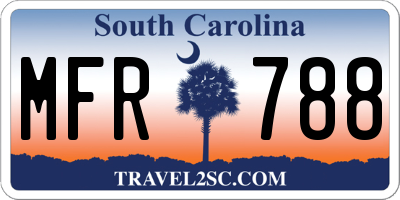 SC license plate MFR788