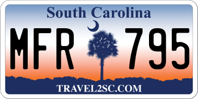 SC license plate MFR795