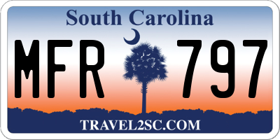 SC license plate MFR797