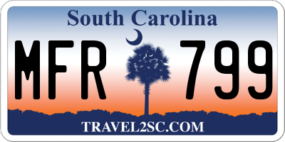SC license plate MFR799