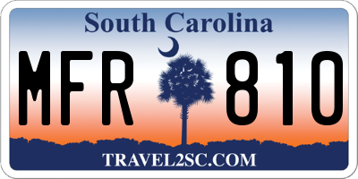 SC license plate MFR810