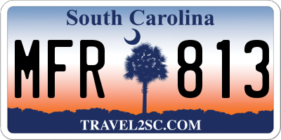 SC license plate MFR813