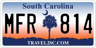SC license plate MFR814