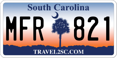 SC license plate MFR821
