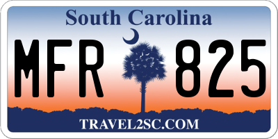 SC license plate MFR825