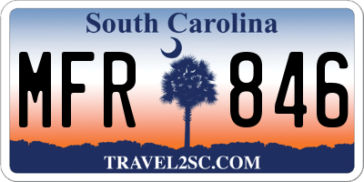 SC license plate MFR846