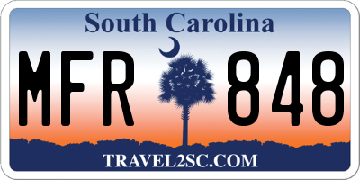 SC license plate MFR848