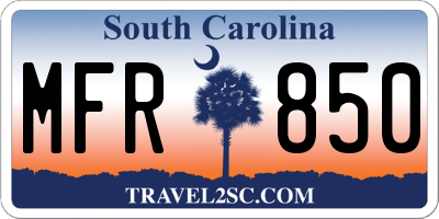 SC license plate MFR850