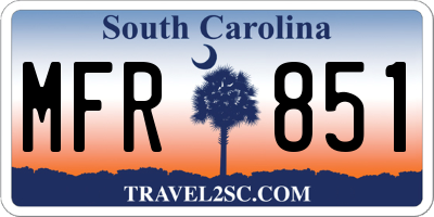 SC license plate MFR851