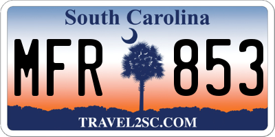 SC license plate MFR853