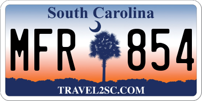 SC license plate MFR854