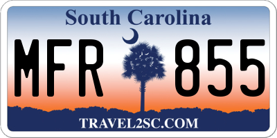 SC license plate MFR855