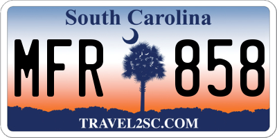 SC license plate MFR858