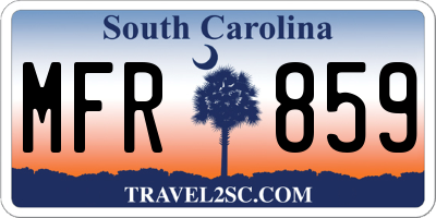 SC license plate MFR859