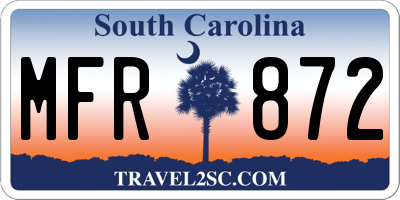 SC license plate MFR872