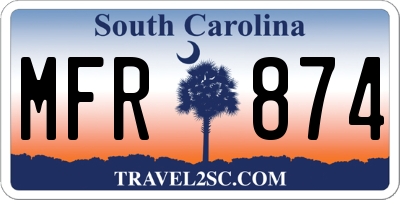 SC license plate MFR874