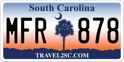 SC license plate MFR878