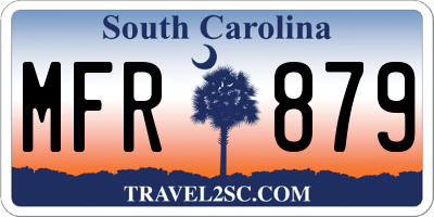 SC license plate MFR879