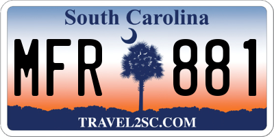 SC license plate MFR881